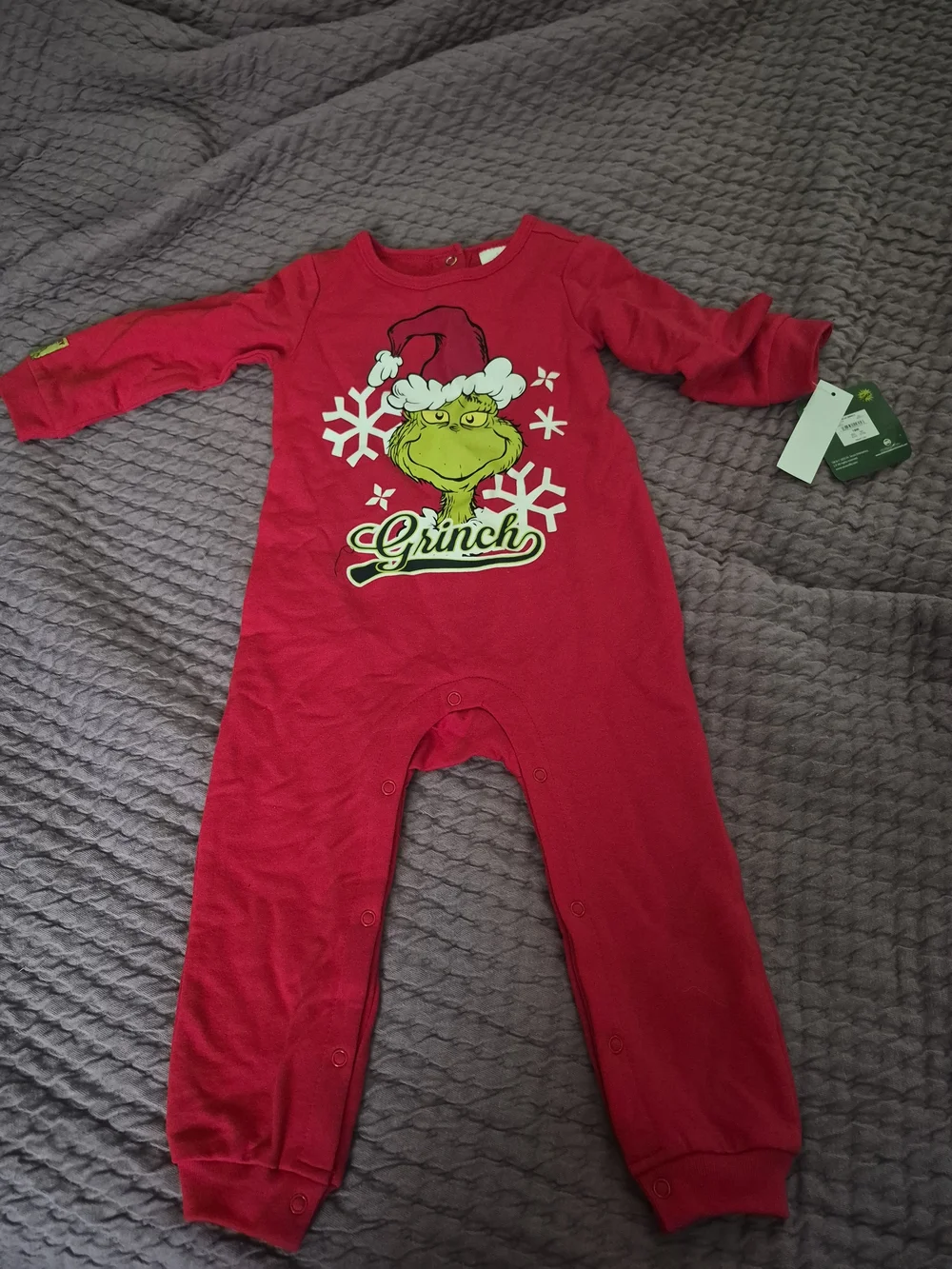 Kids' Red Grinch One-Piece Bodysuit